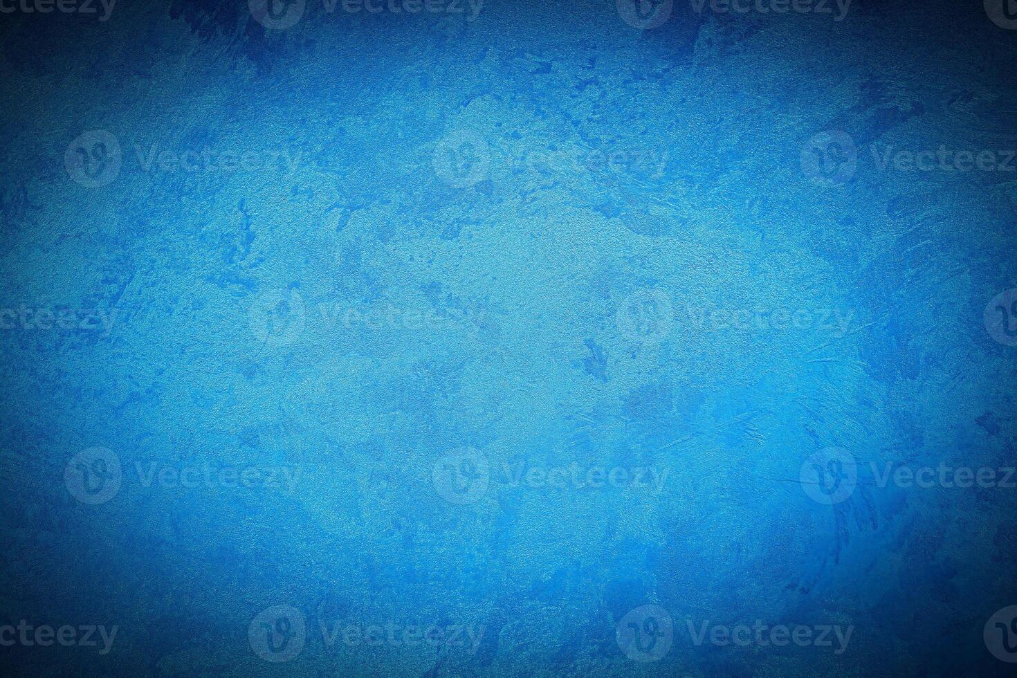 Texture of blue decorative plaster or concrete with vignette. photo