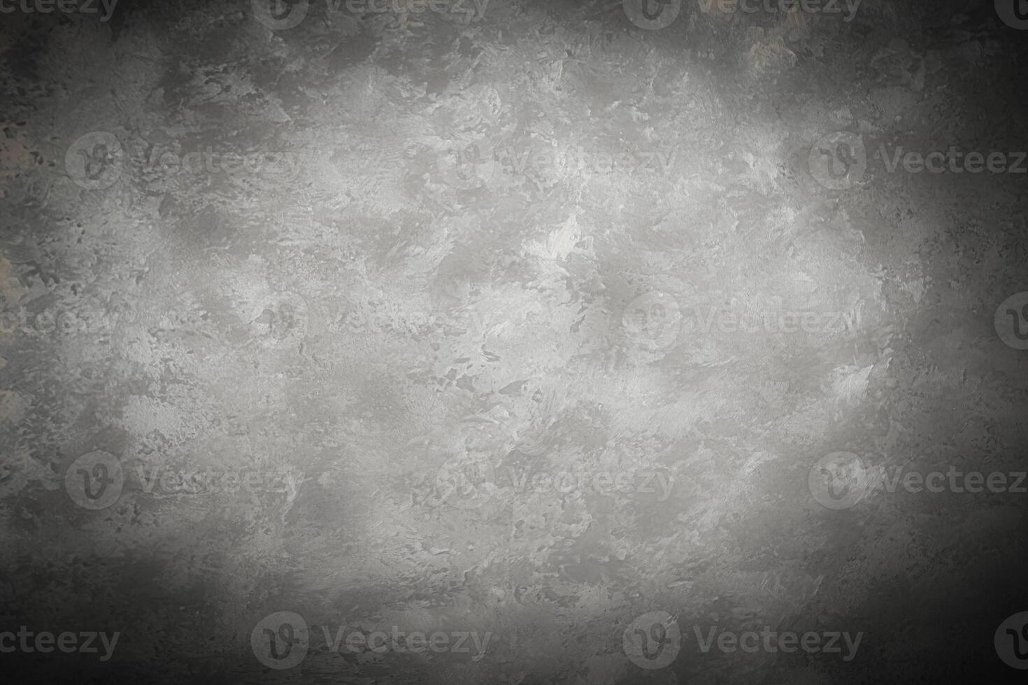 Texture of gray decorative plaster or concrete with vignette. photo