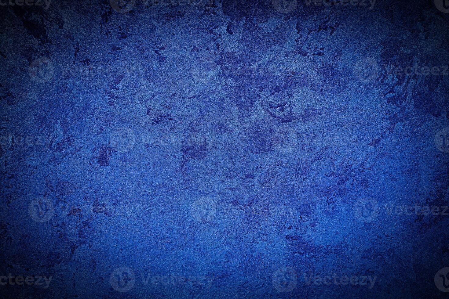 Texture of blue decorative plaster or concrete with vignette. photo