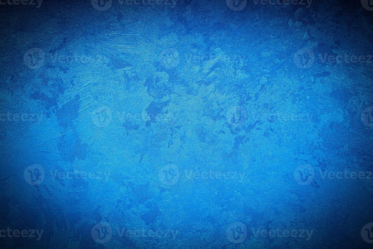 Texture of blue decorative plaster or concrete with vignette. photo