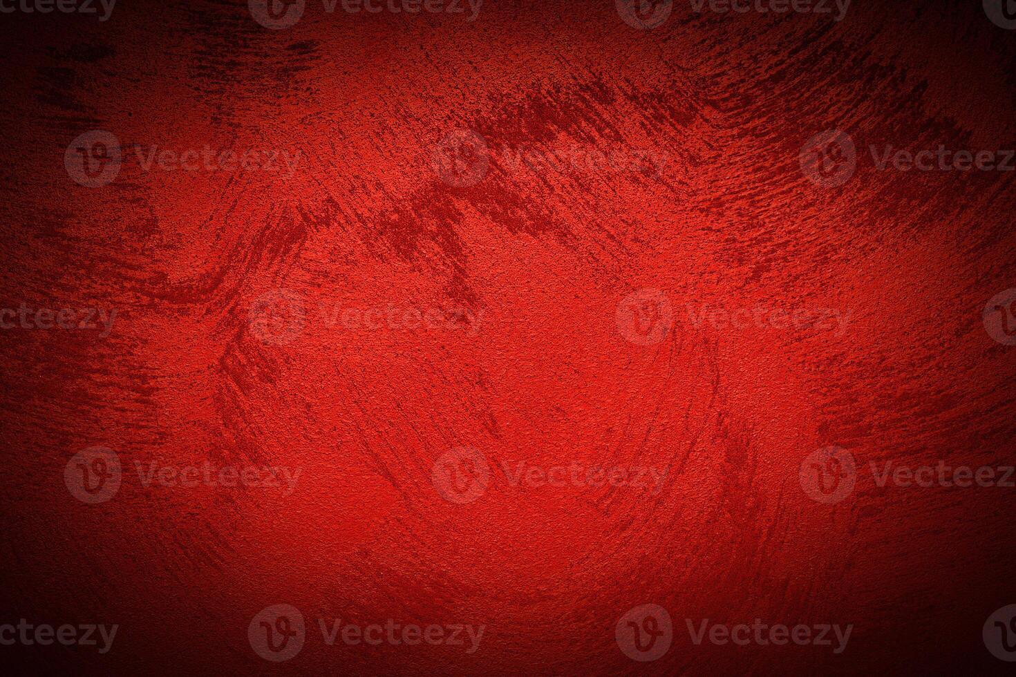 Texture of red decorative plaster or concrete with vignette. photo