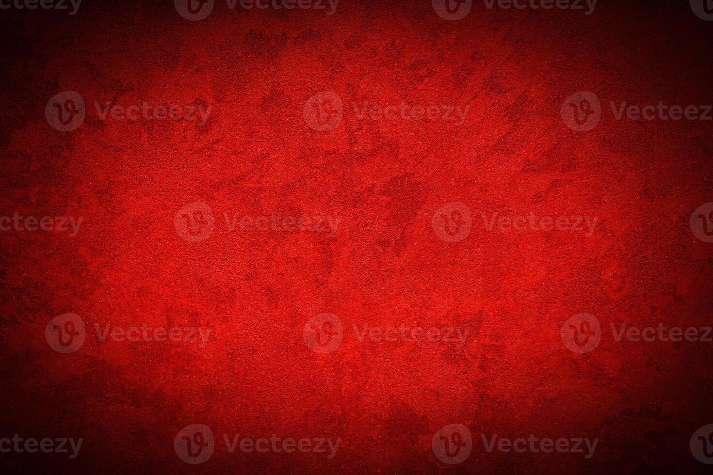 Texture of red decorative plaster or concrete with vignette. photo