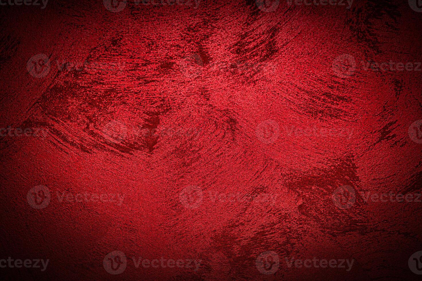 Texture of red decorative plaster or concrete with vignette. photo