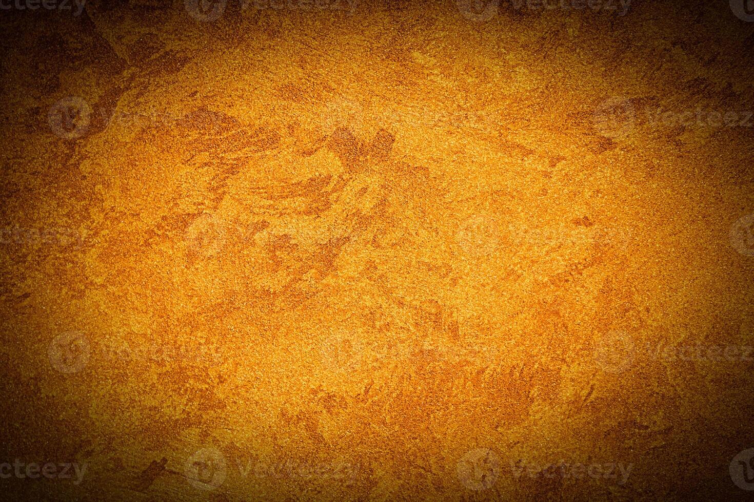 Texture of orange decorative plaster or concrete with vignette. photo