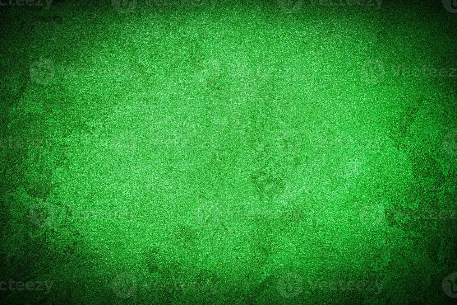 Texture of green decorative plaster or concrete with vignette. photo
