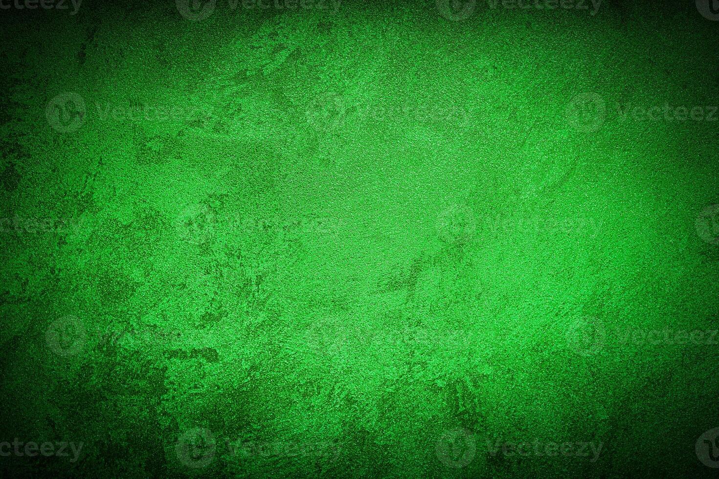 Texture of green decorative plaster or concrete with vignette. photo