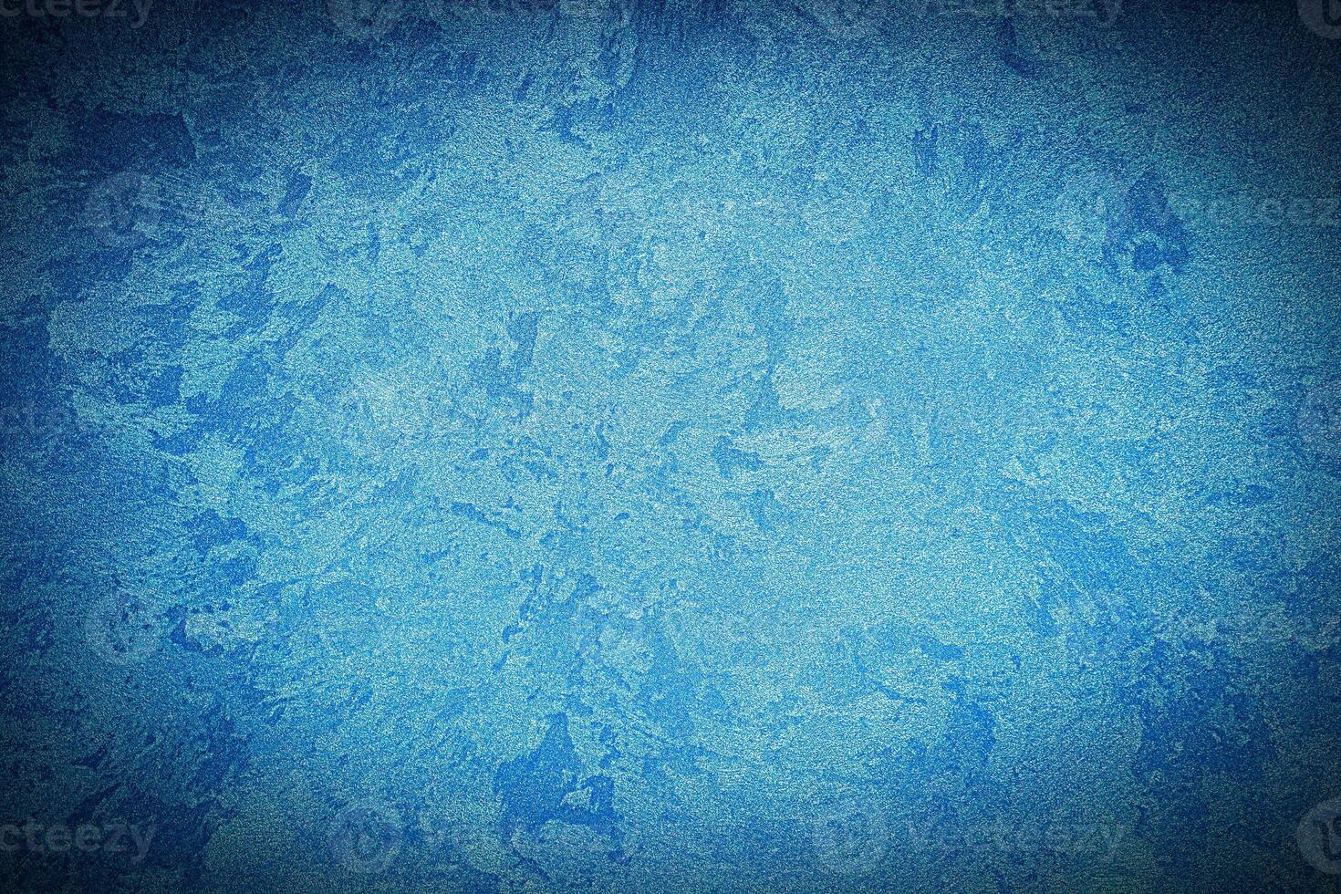 Texture of blue decorative plaster or concrete with vignette. photo