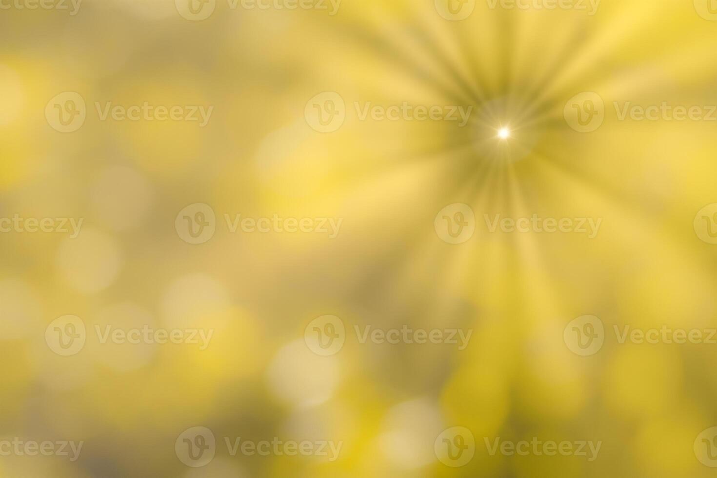 Blurred bokeh background image of bright yellow foliage and sunbeams in autumn. photo