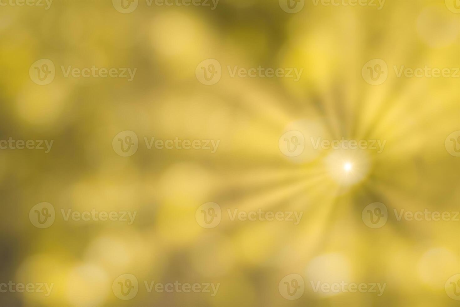 Blurred bokeh background image of bright yellow foliage and sunbeams in autumn. photo