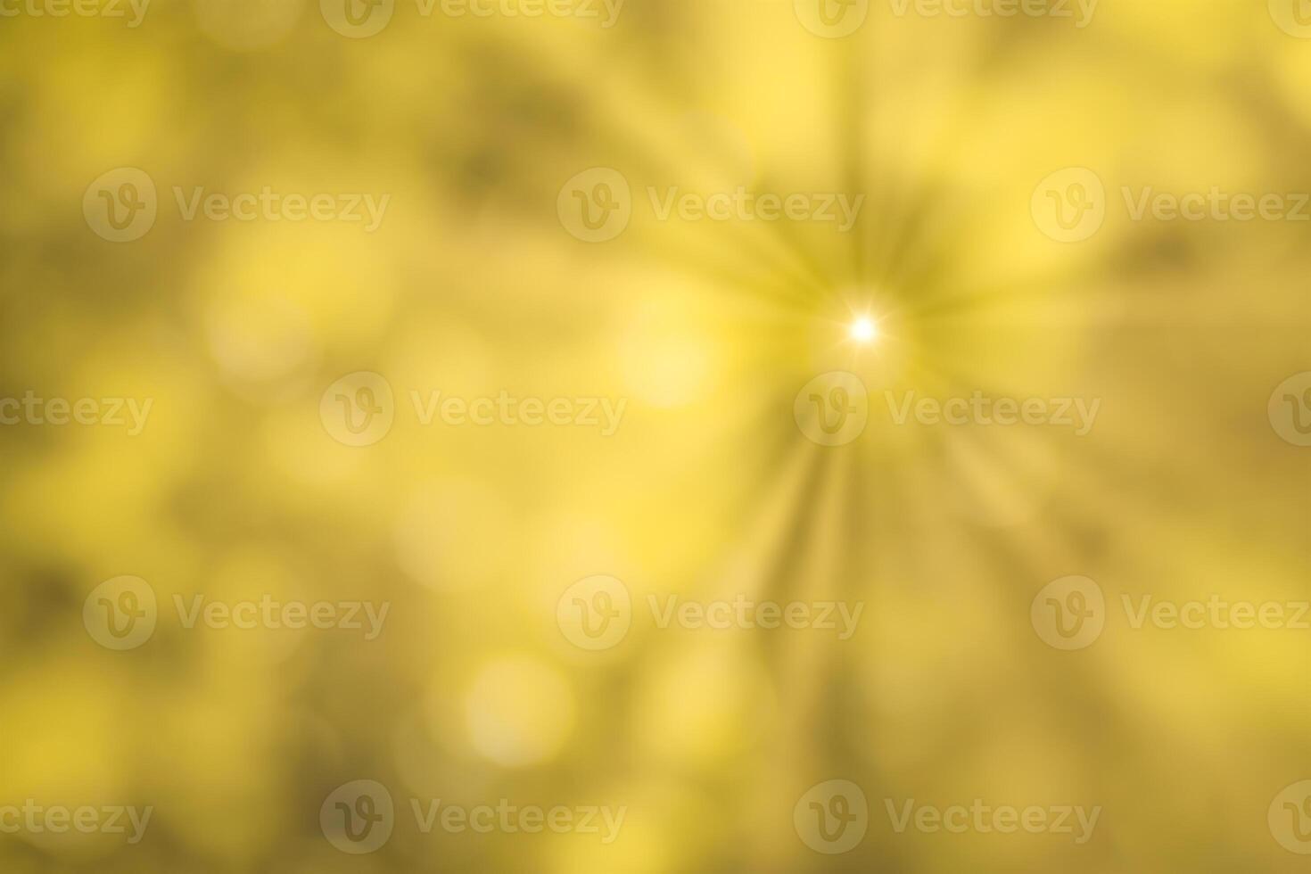 Blurred bokeh background image of bright yellow foliage and sunbeams in autumn. photo