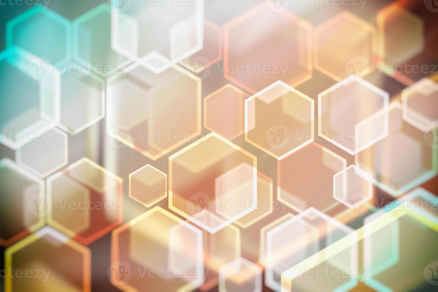 Lights bokeh. Abstract hexagon background for design. photo
