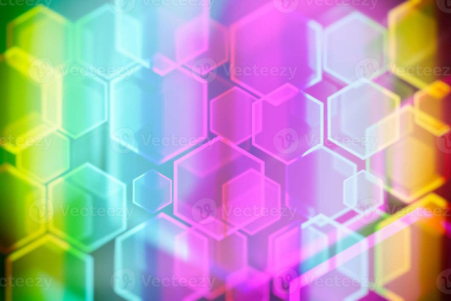 Lights bokeh. Abstract hexagon background for design. photo