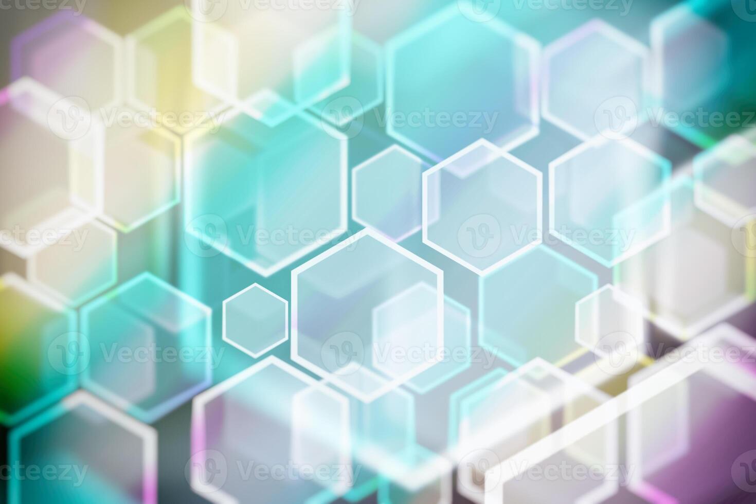 Lights bokeh. Abstract hexagon background for design. photo