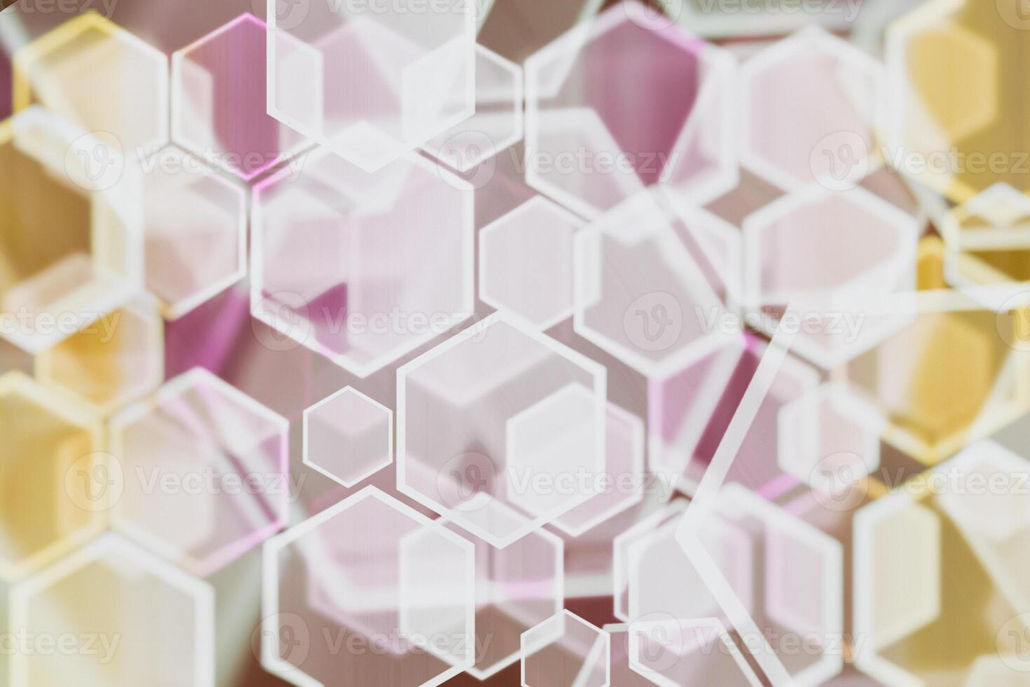 Lights bokeh. Abstract hexagon background for design. photo