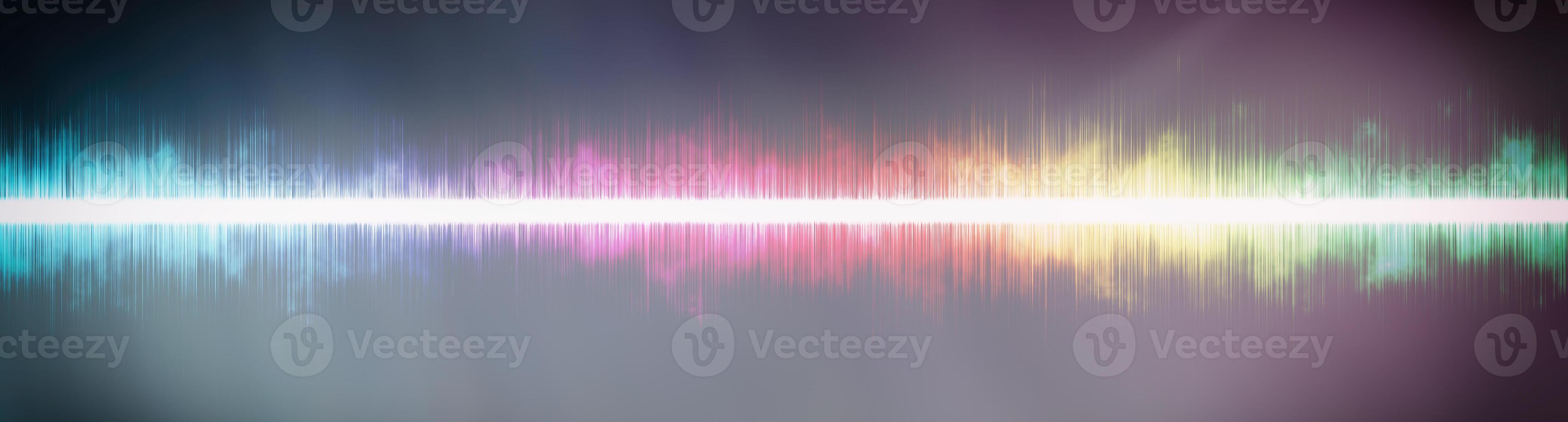 Abstract background. Digital sound with wave colored rainbow. photo