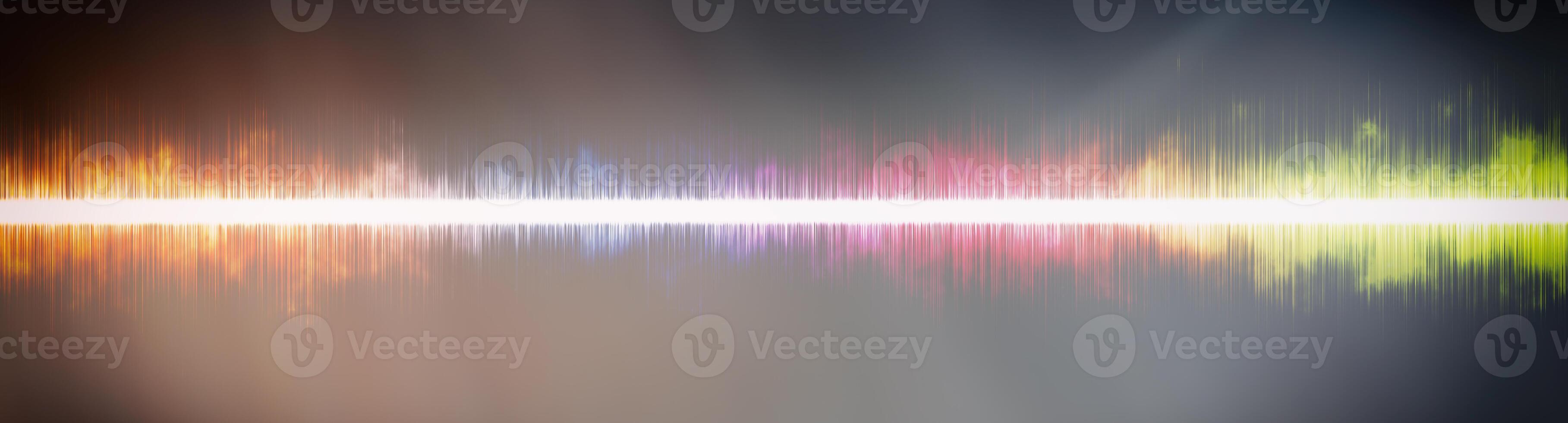 Abstract background. Digital sound with wave colored rainbow. photo
