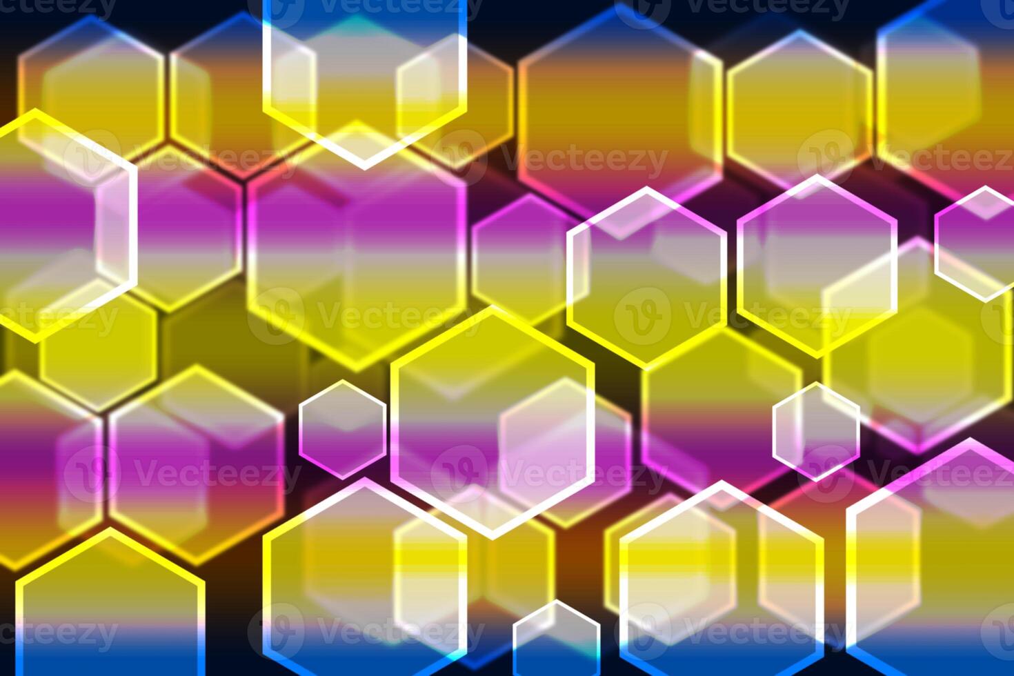 Lights bokeh. Abstract hexagon background for design. photo