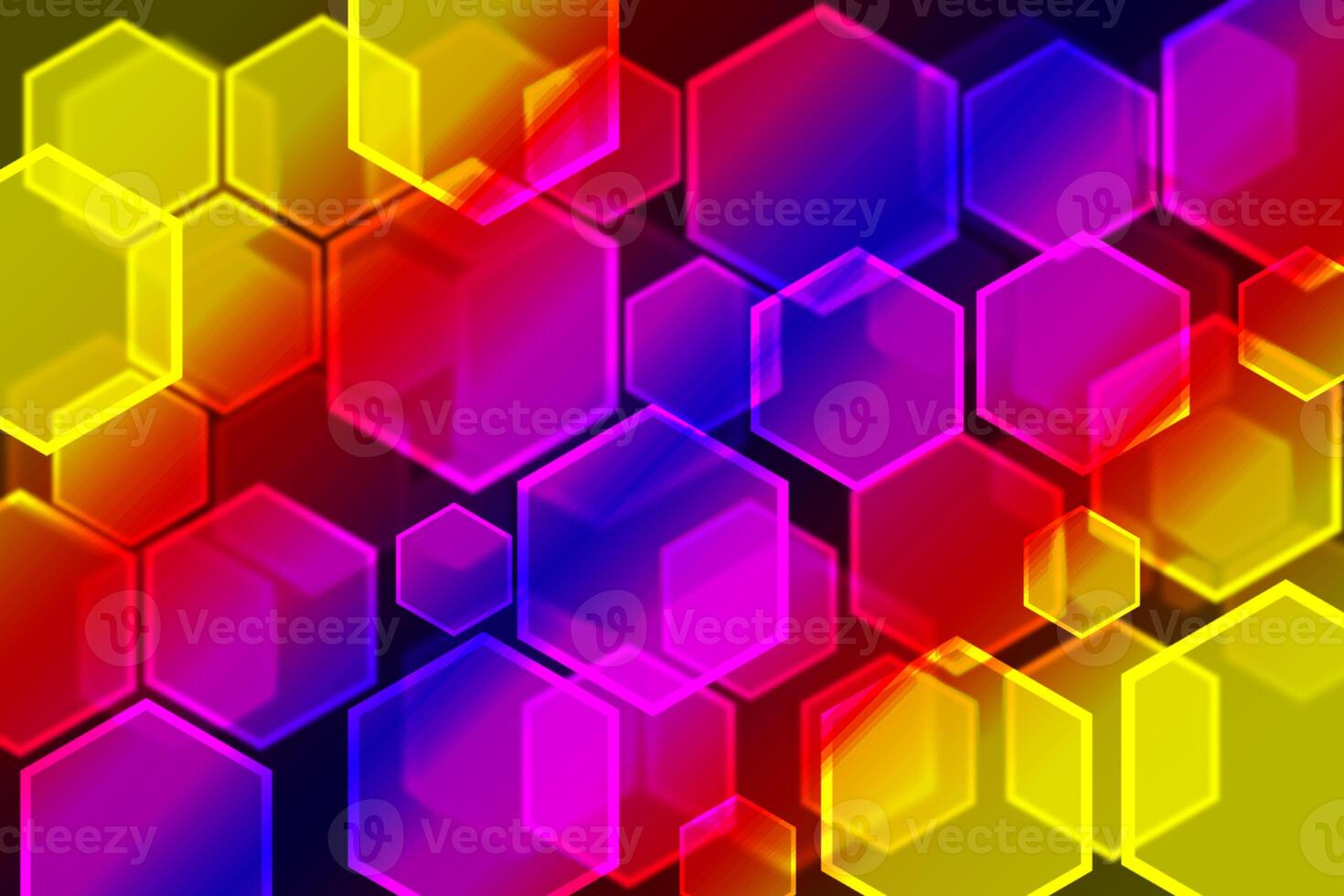 Lights bokeh. Abstract hexagon background for design. photo