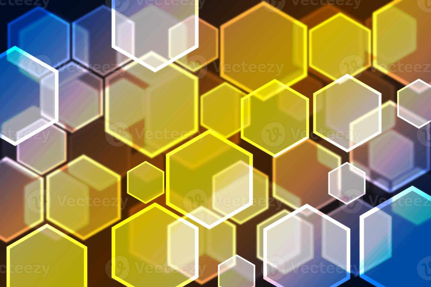 Lights bokeh. Abstract hexagon background for design. photo