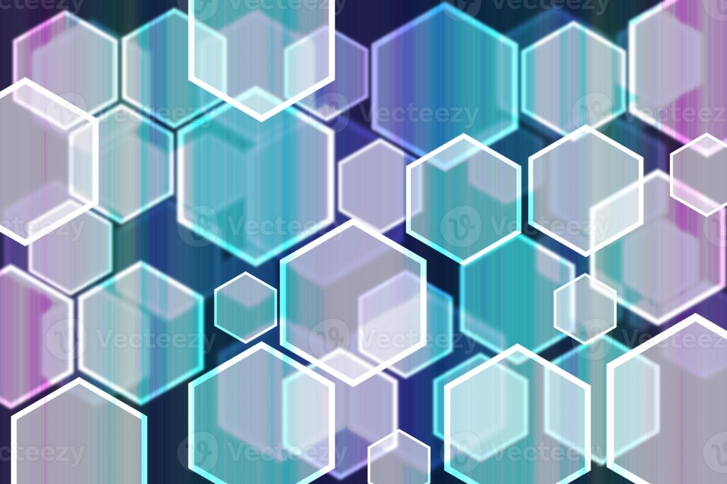 Lights bokeh. Abstract hexagon background for design. photo