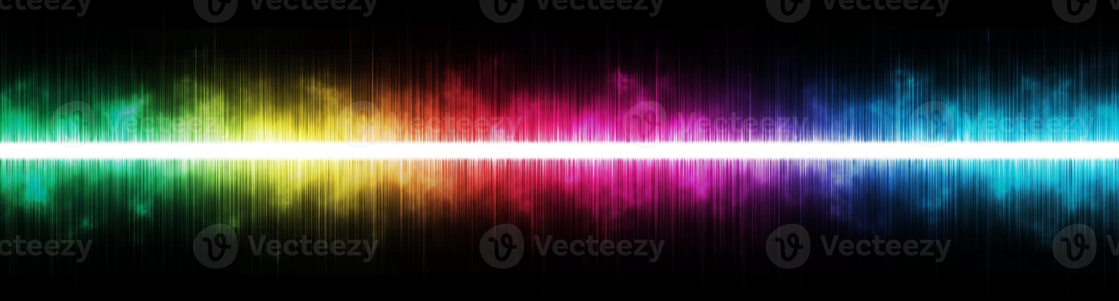 Abstract background. Digital sound with wave colored rainbow. photo