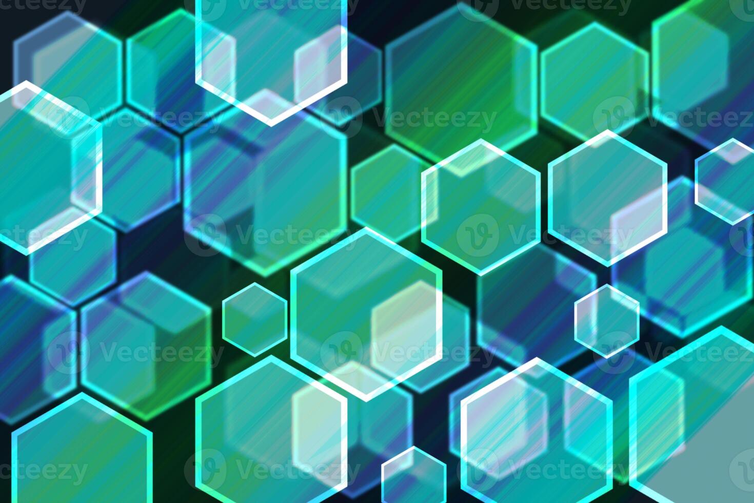 Lights bokeh. Abstract hexagon background for design. photo