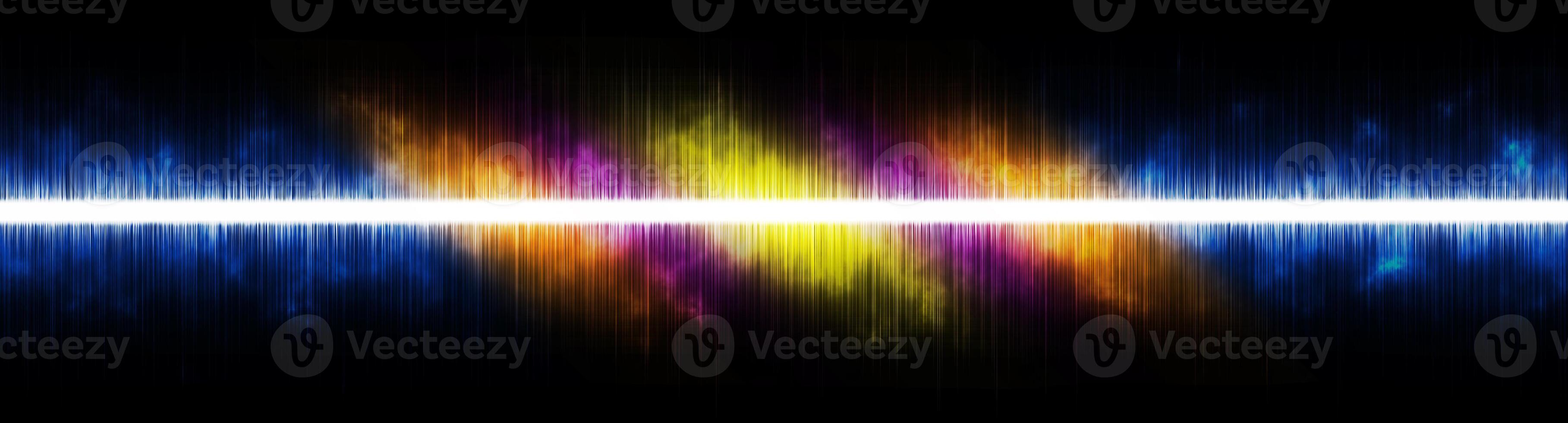 Abstract background. Digital sound with wave colored rainbow. photo