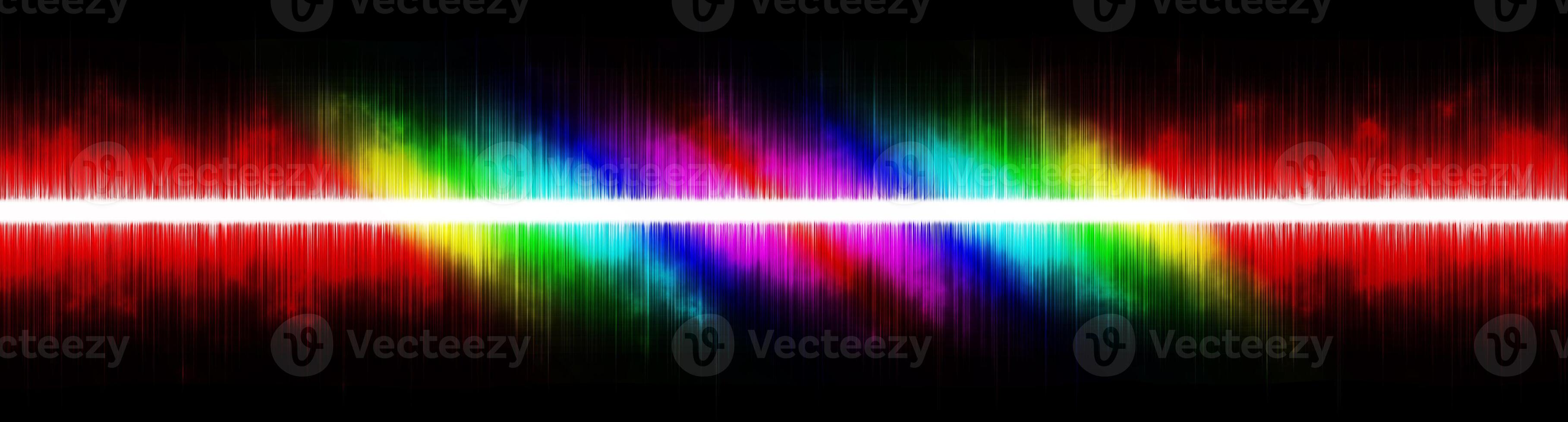 Abstract background. Digital sound with wave colored rainbow. photo