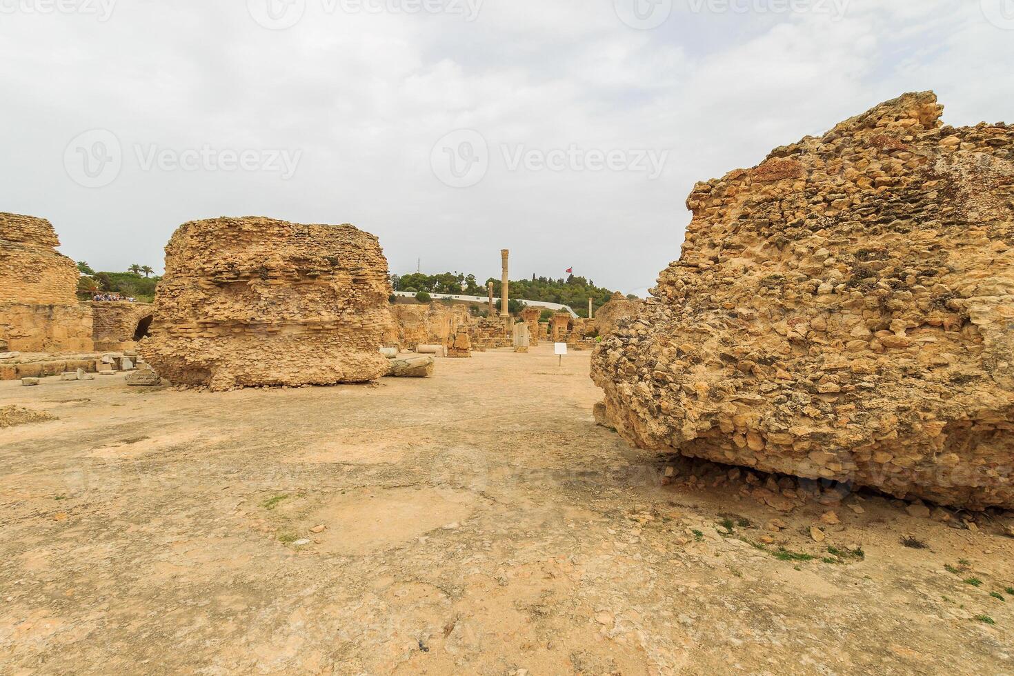 Ancient ruins of baths at tunisia, Carthage photo