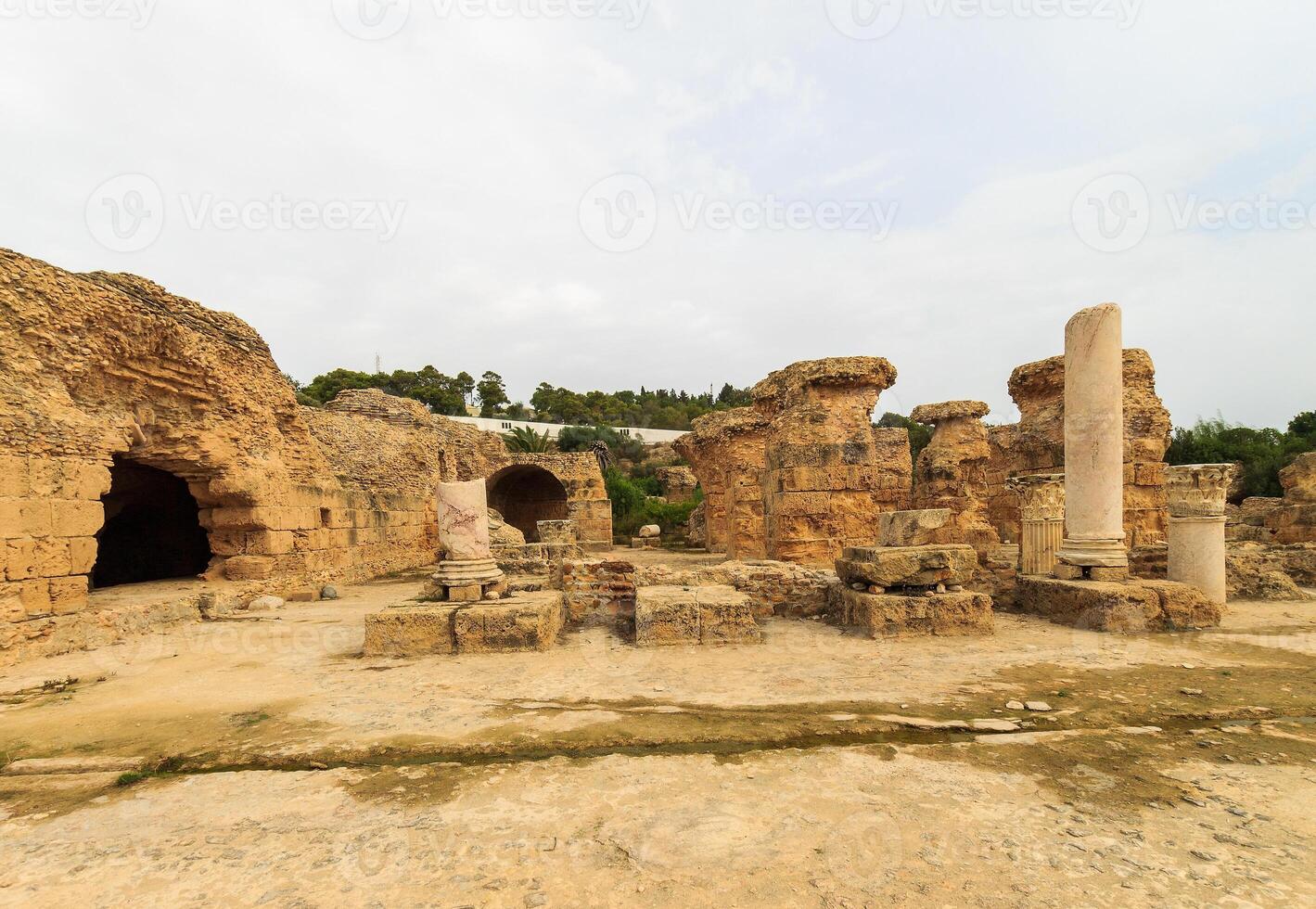 Ancient ruins of baths at tunisia, Carthage photo