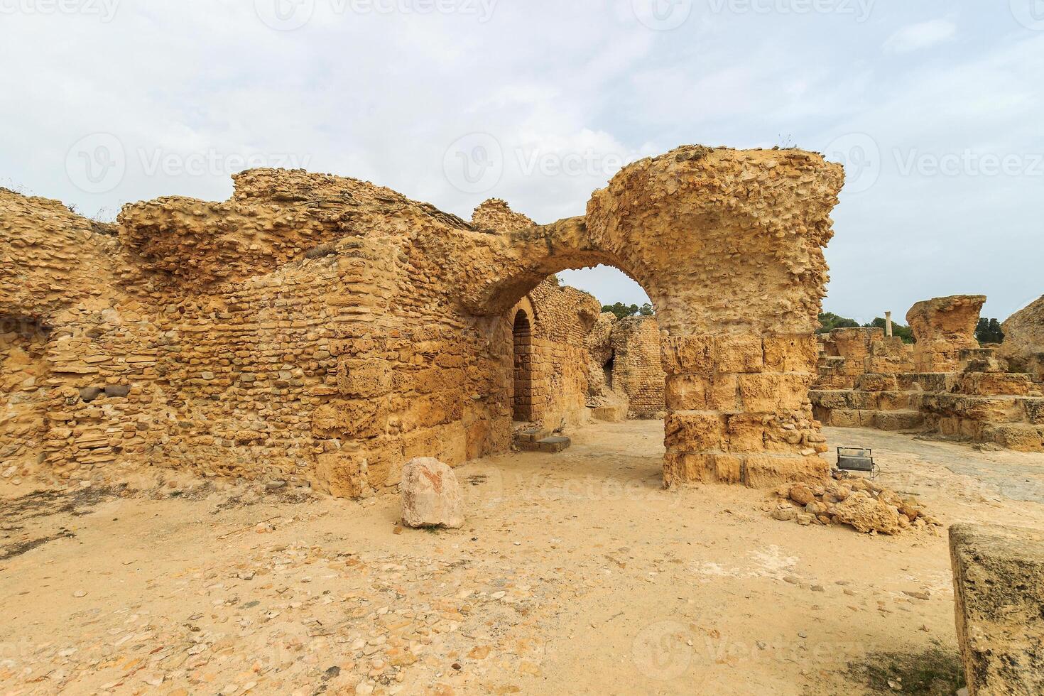 Ancient ruins of baths at tunisia, Carthage photo