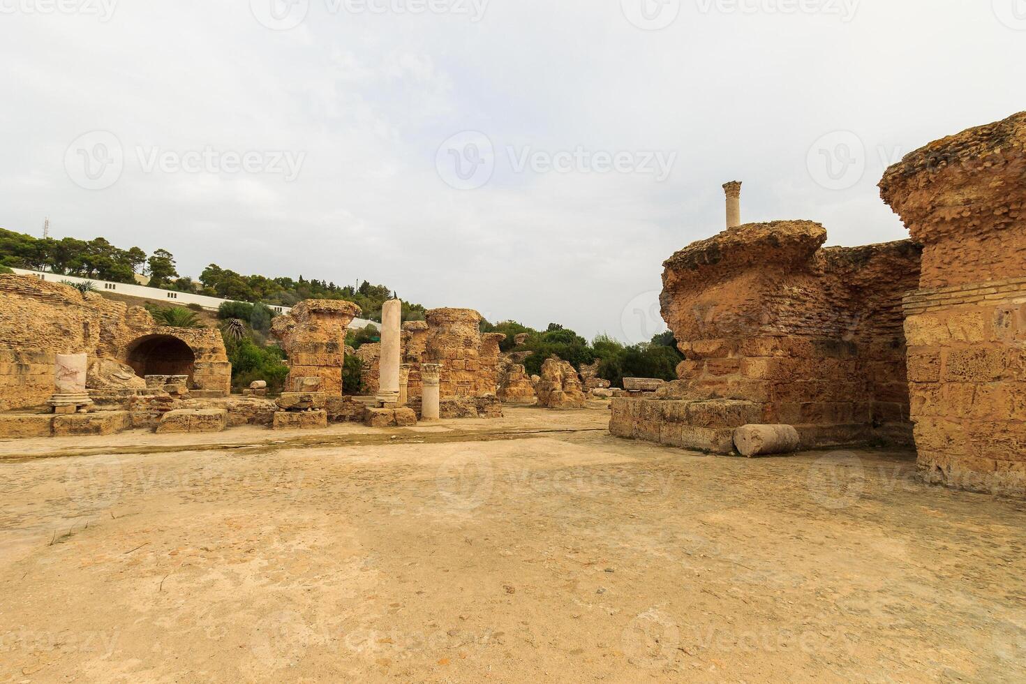 Ancient ruins of baths at tunisia, Carthage photo