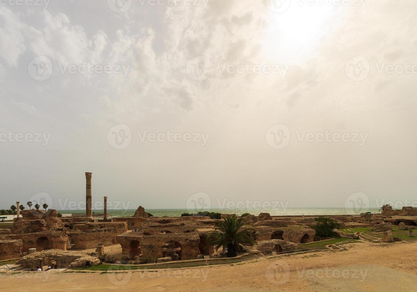 Ancient ruins of baths at tunisia, Carthage photo