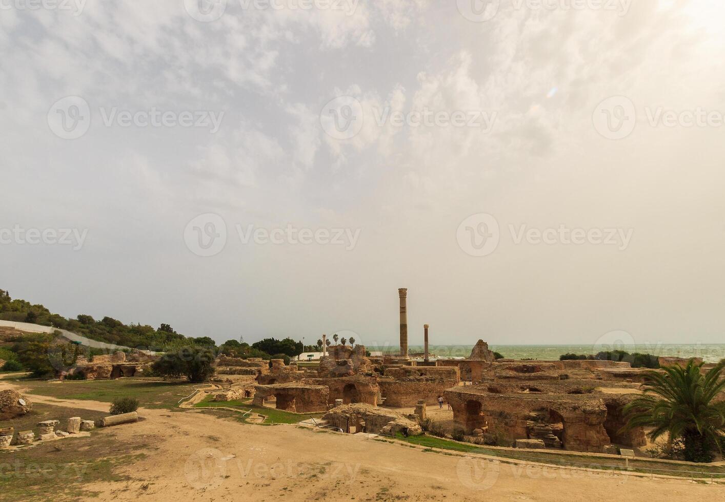 Ancient ruins of baths at tunisia, Carthage photo