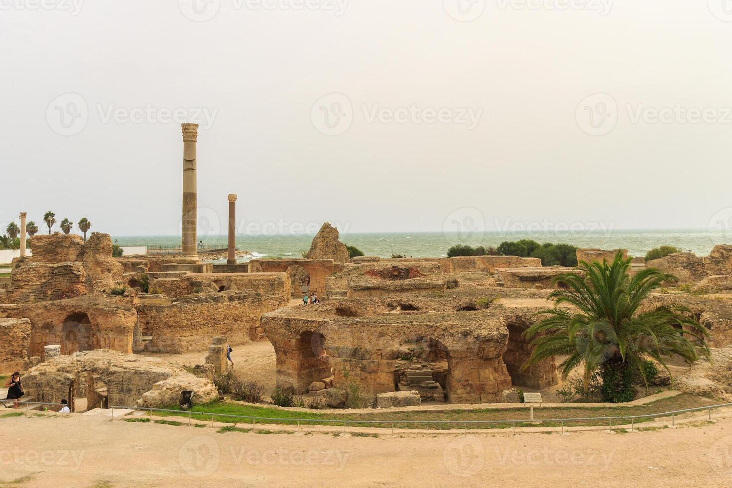 Ancient ruins of baths at tunisia, Carthage photo