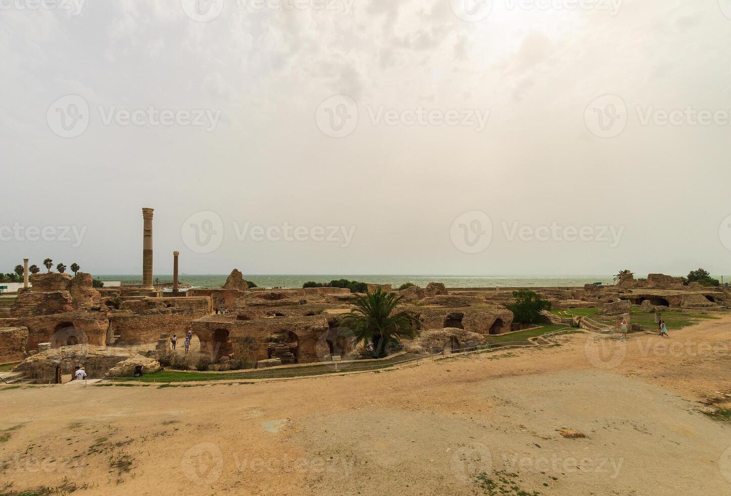 Ancient ruins of baths at tunisia, Carthage photo