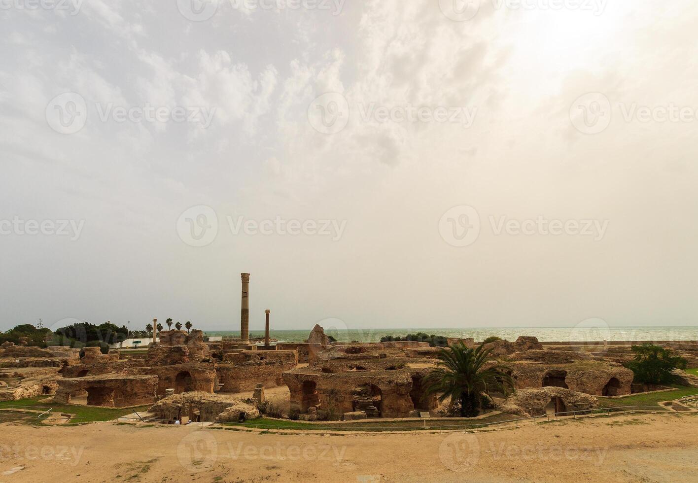 Ancient ruins of baths at tunisia, Carthage photo