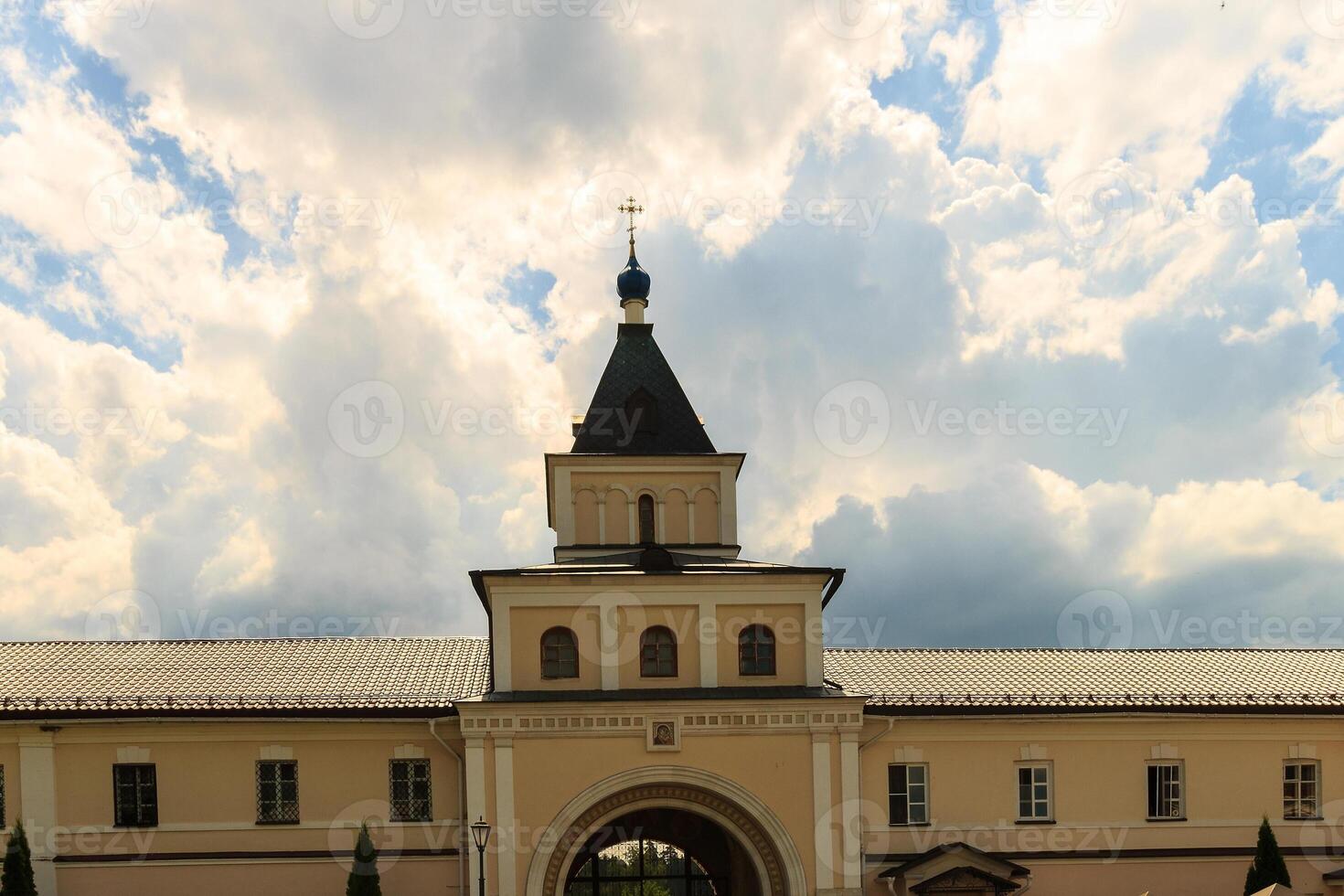 orthodox church against the blue sky photo
