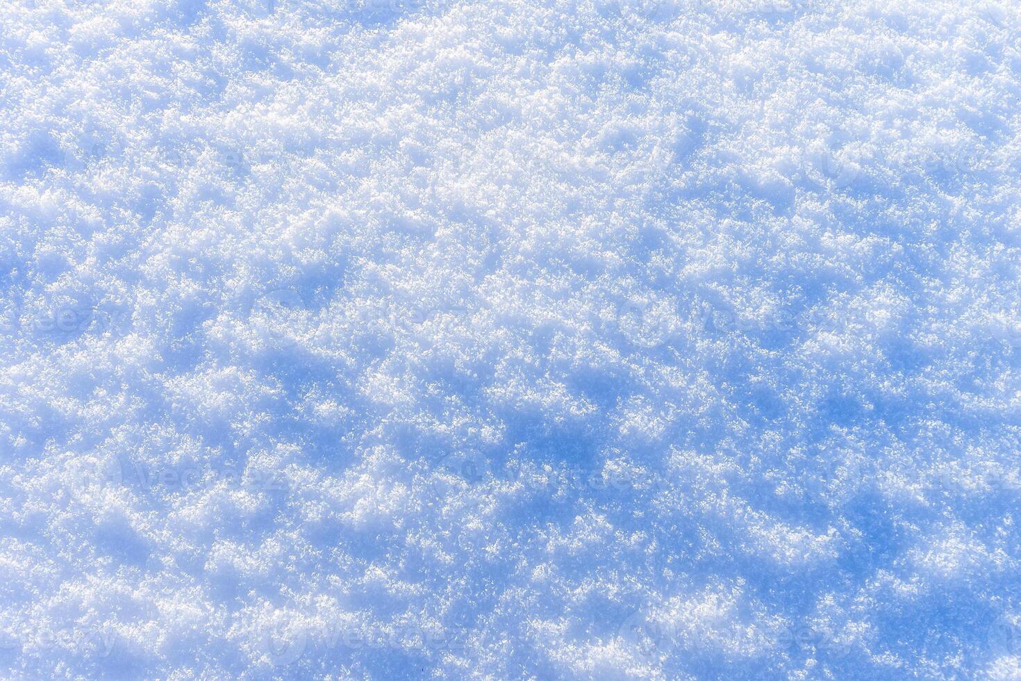 Snow texture at sunny winter day. Abstract background. photo
