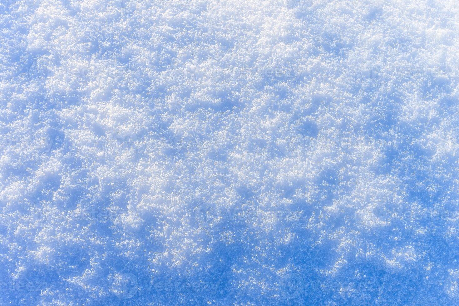 Snow texture at sunny winter day. Abstract background. photo