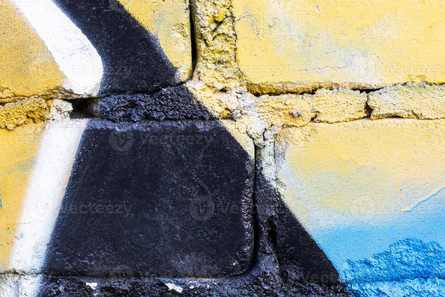 Graffiti painted on a brick wall texture. photo