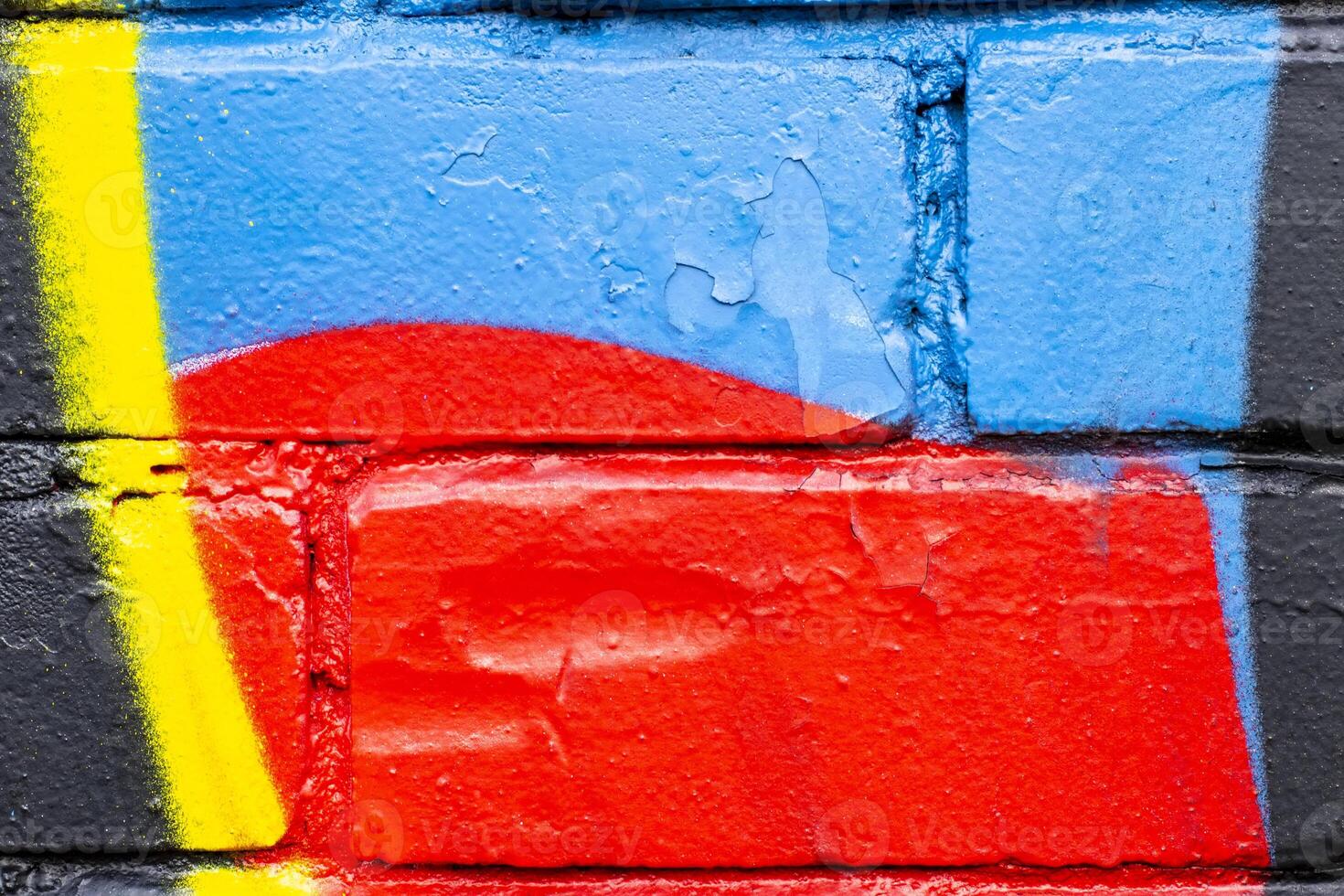 Graffiti painted on a brick wall texture. photo