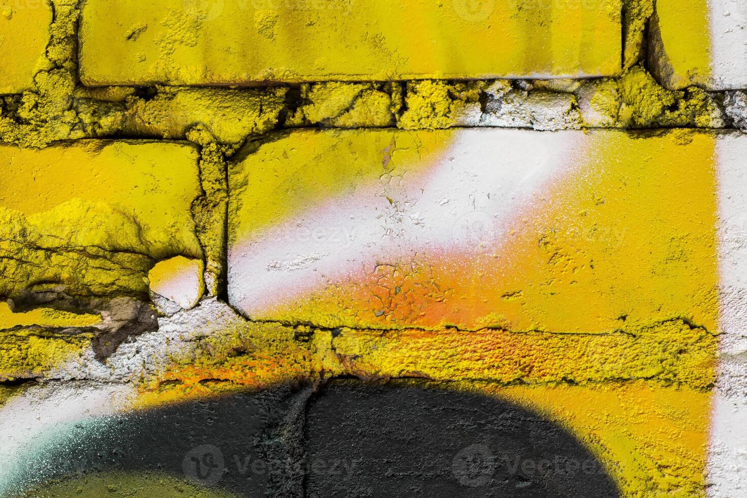 Graffiti painted on a brick wall texture. photo