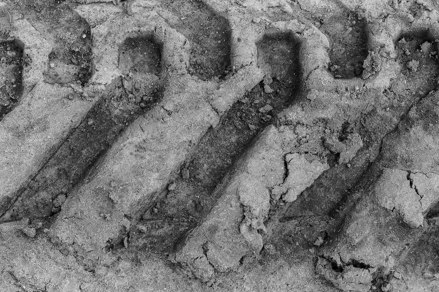 Tire Track on the ground. photo