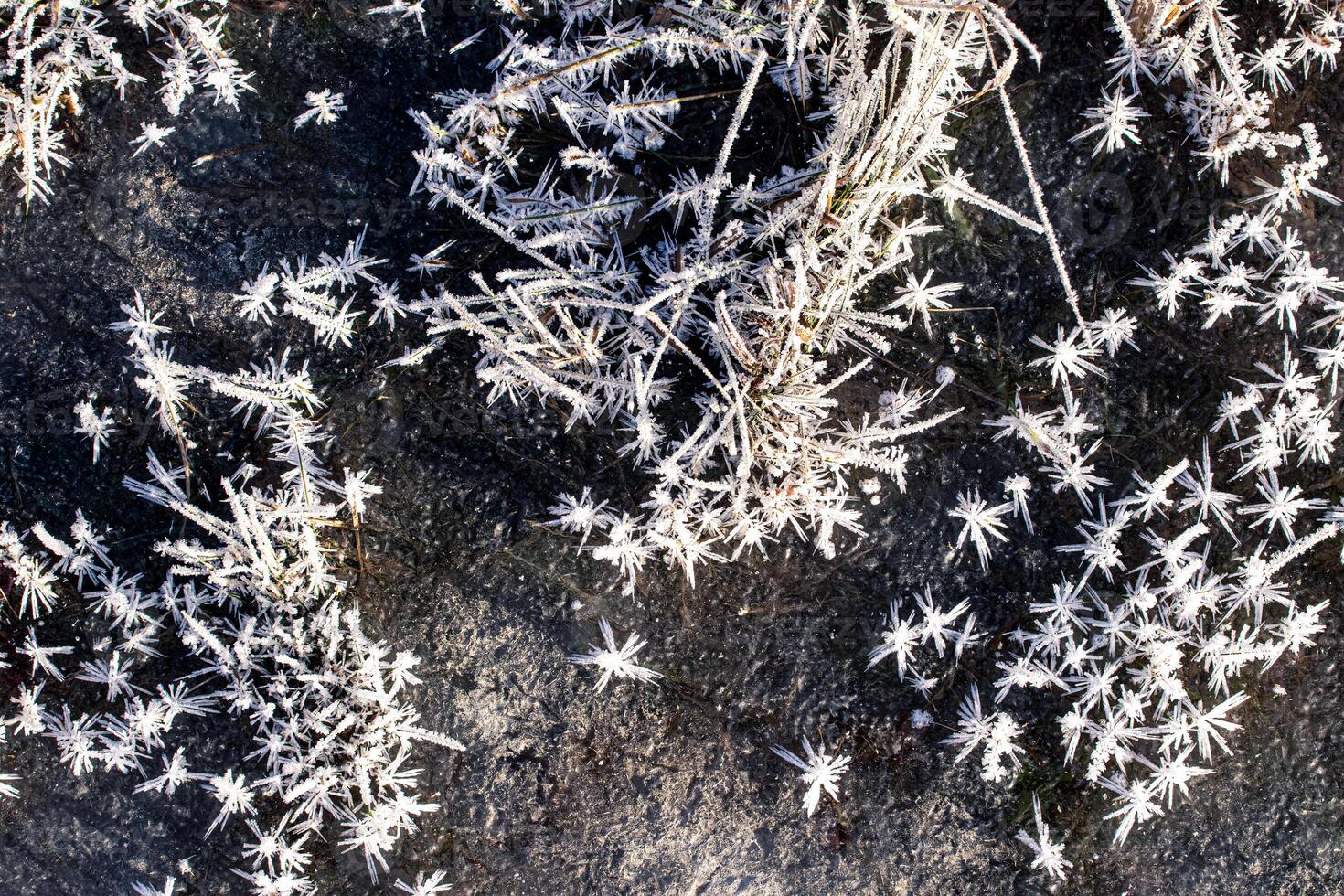 Texture of ice in the winter. Abstract background for design, photographed closeup. photo