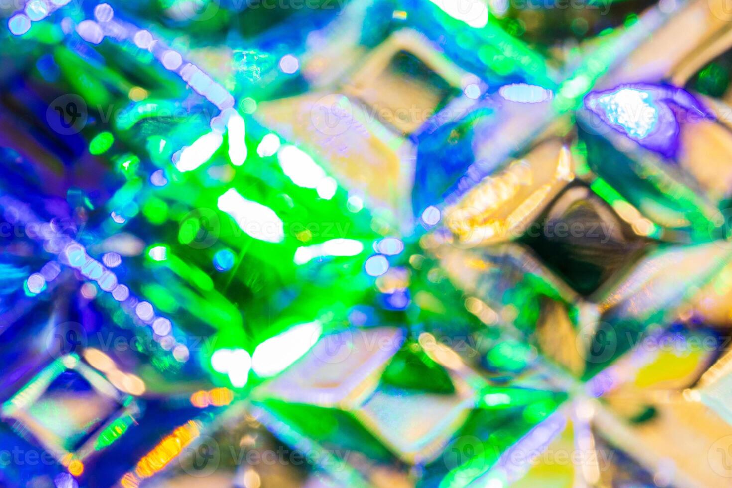 Lights reflected in the crystal background. photo
