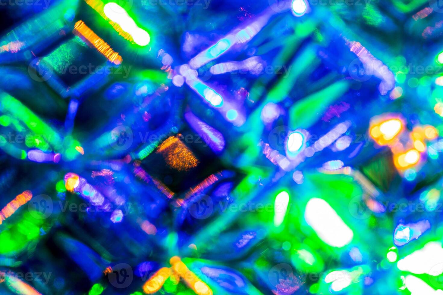 Lights reflected in the crystal background. photo