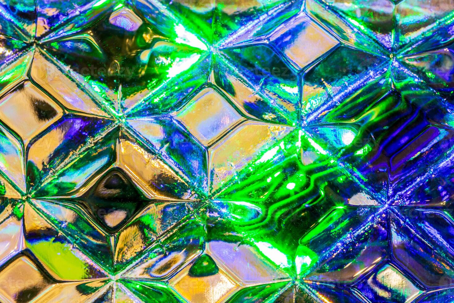 Lights reflected in the crystal background. photo