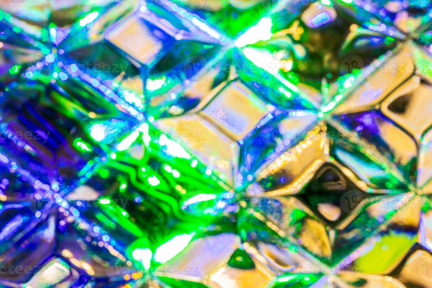 Lights reflected in the crystal background. photo