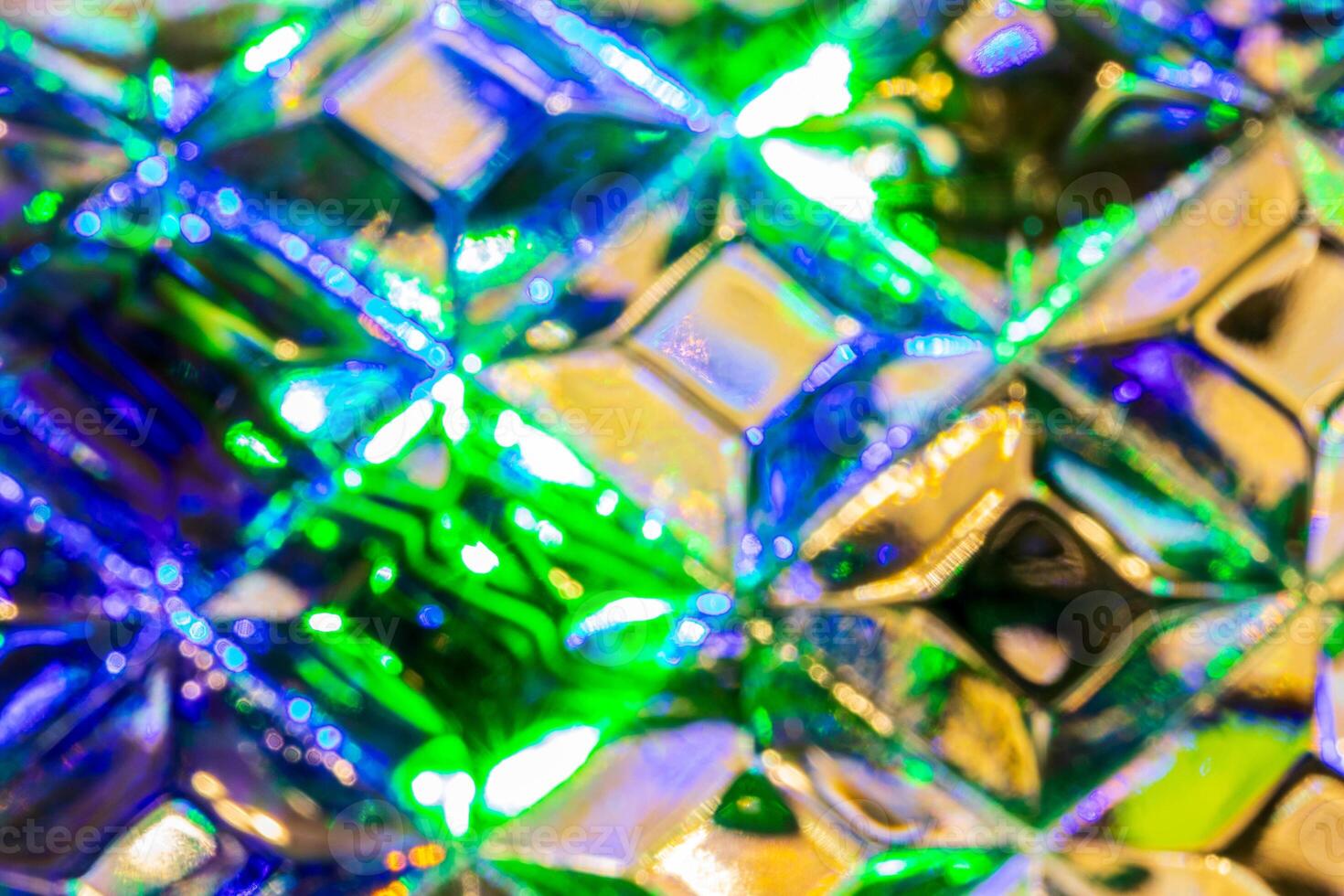 Lights reflected in the crystal background. photo